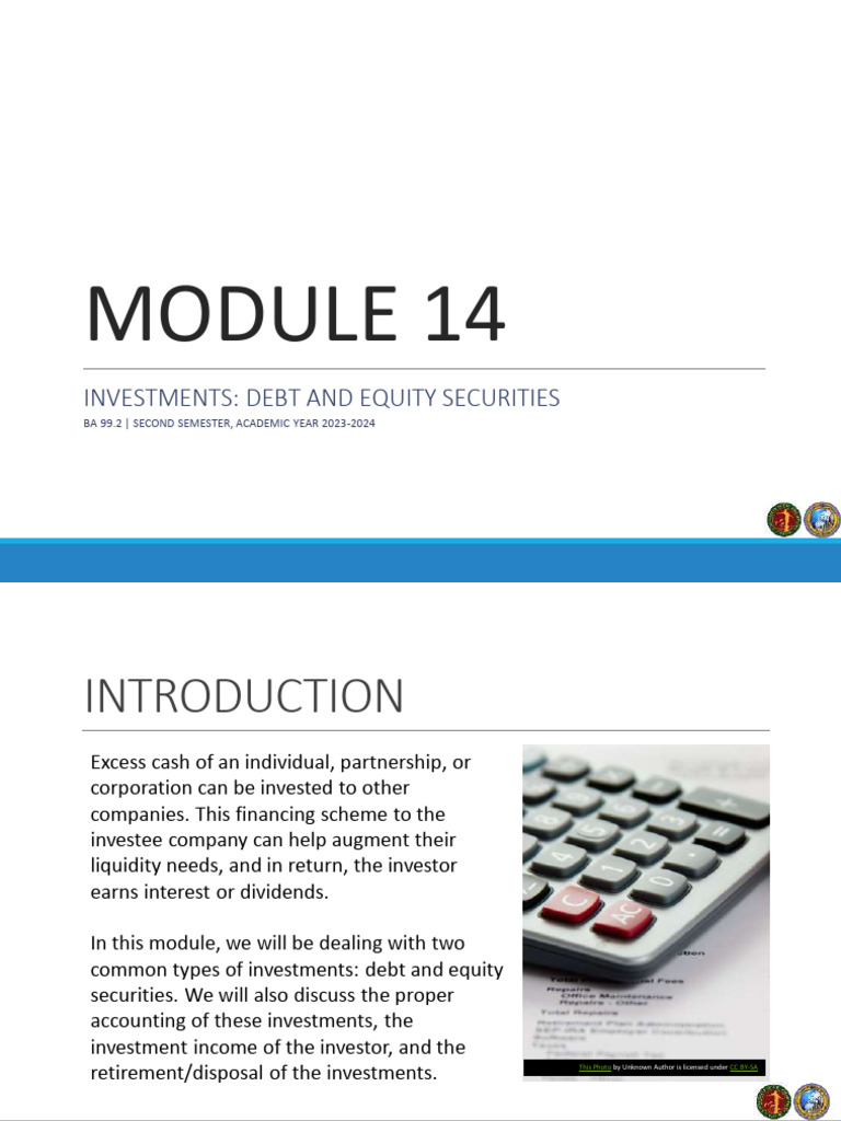 Debt and Equity Securities Investments | PDF | Equity (Finance ...