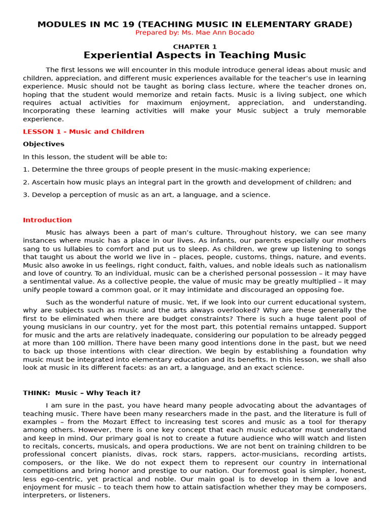 Teaching Music in Elementary Education | PDF | Rhythm | Singing