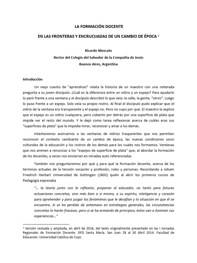 Formación Docente en Tiempos de Cambio | PDF | Enseñando | Maestros