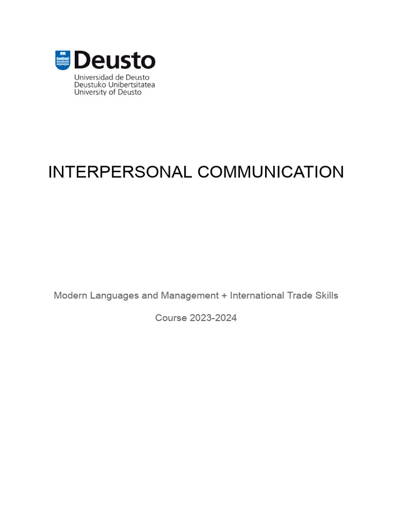 Interpersonal Communication | PDF | Nonverbal Communication ...