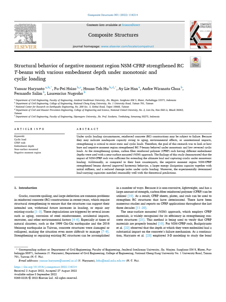 NSM-CFRP Strengthening of RC T-Beams | PDF | Fracture | Strength Of ...