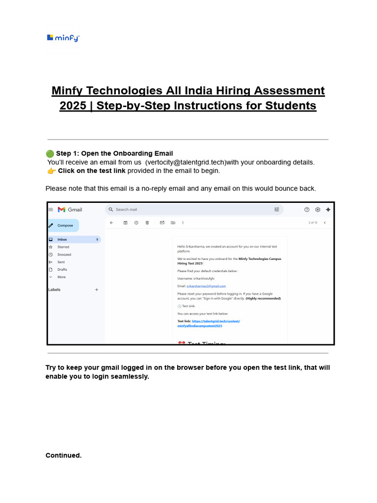 Minfy Technologies 2025 Test Guide | PDF