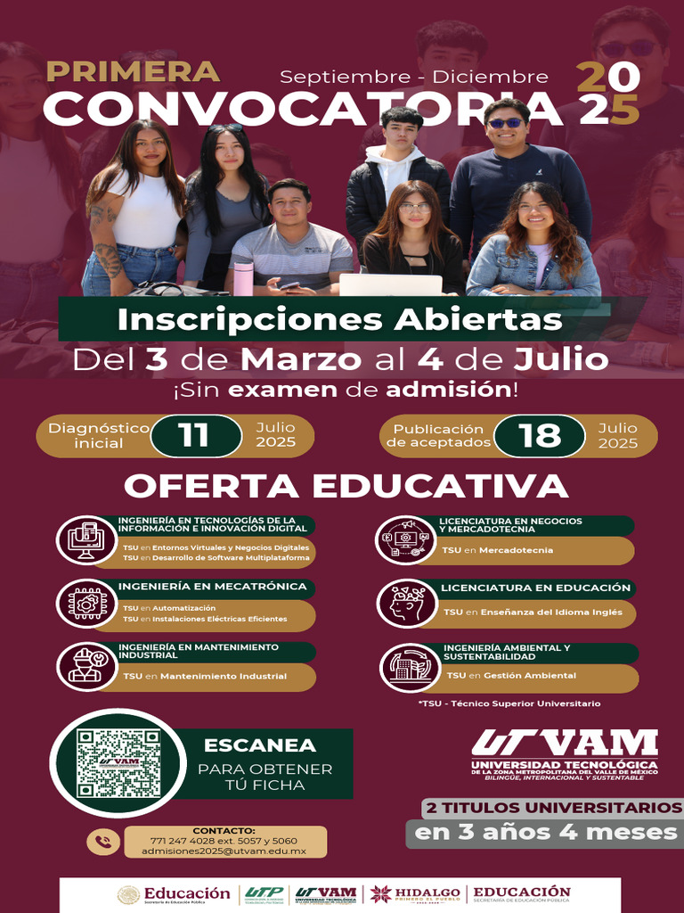 Convocatoria UTAM 2025 y Calificaciones | PDF