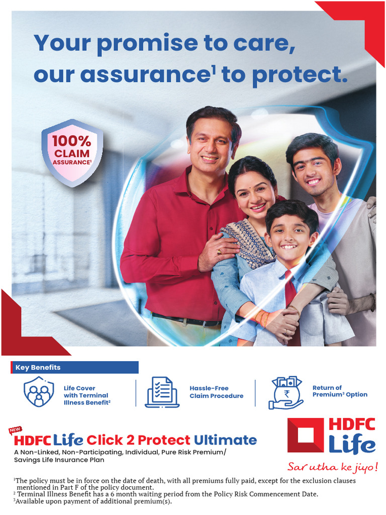 HDFC Life Click 2 Protect Ultimate Plan | PDF | Insurance | Present Value