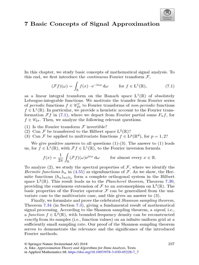 Signal Approximation: Fourier & Wavelets | PDF | Fourier Transform ...