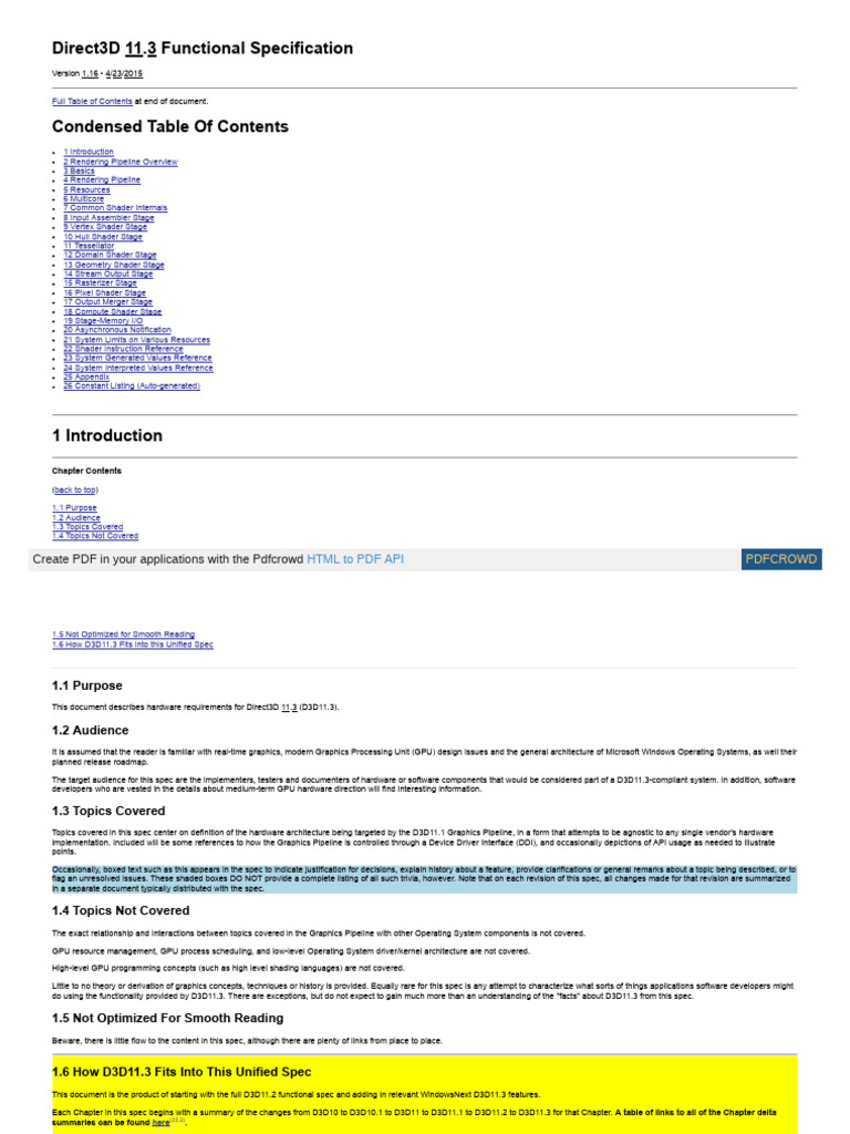 Direct3D 11.3 Functional Overview | PDF | Shader | Sequence