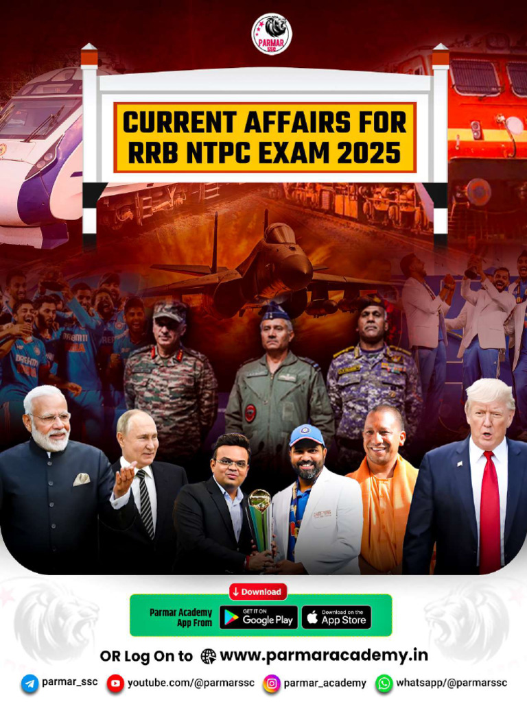 CURRENT AFFAIRS FOR RRB NTPC 2025 HINDI VERSION BY PARMAR SSC ...