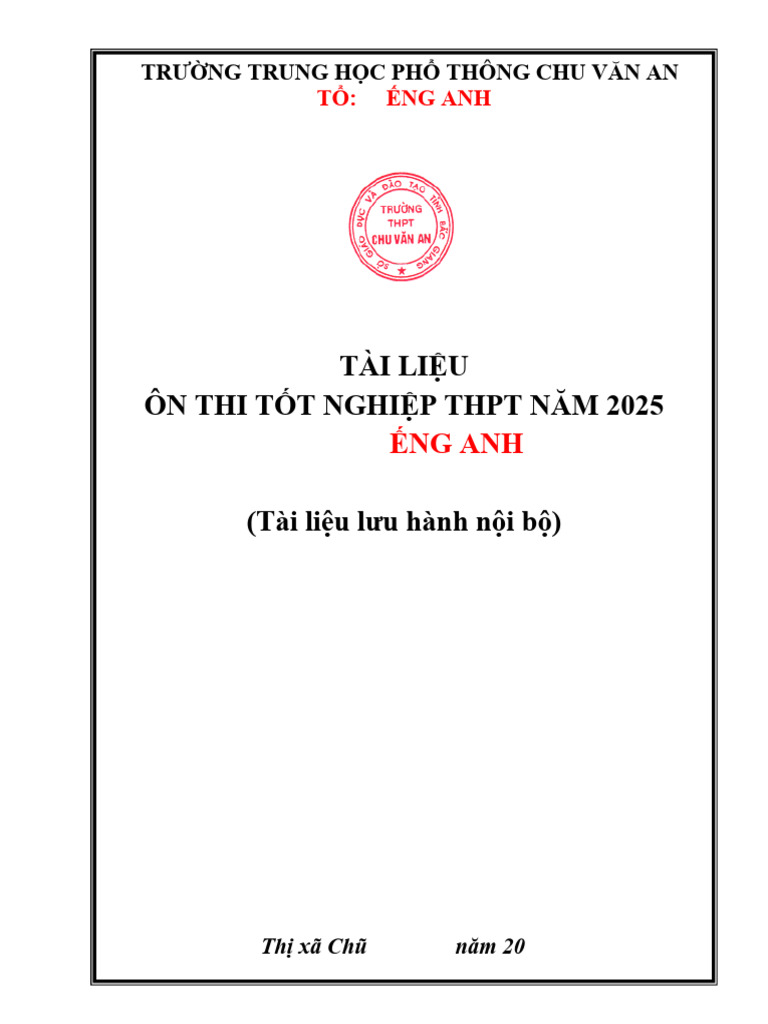 TIENG ANH TL ON TN 2025 - Signed | PDF