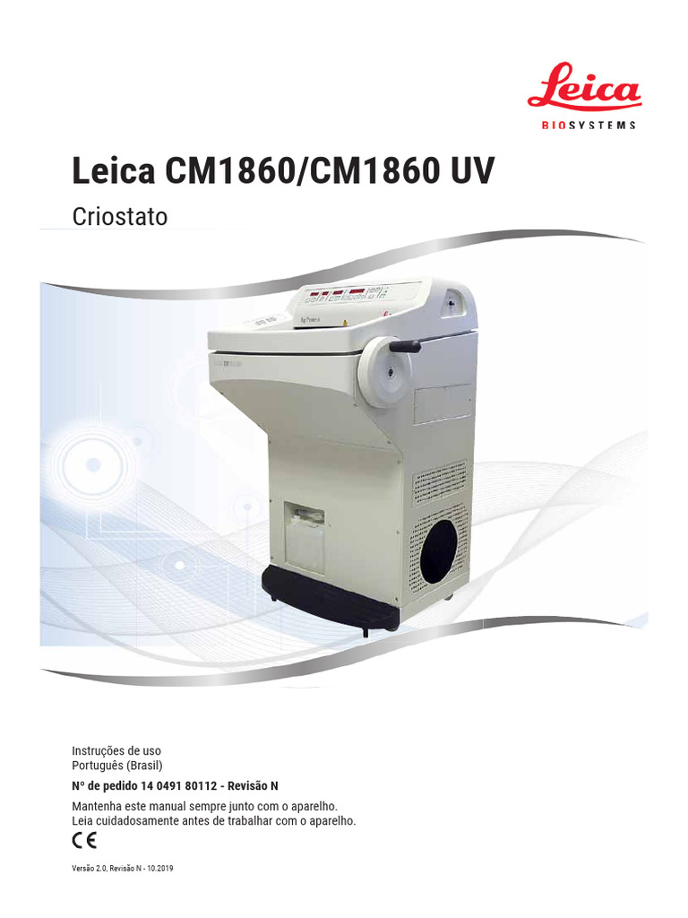 Manual de Instruções Criostato Leica CM1860 | PDF | Ultravioleta ...