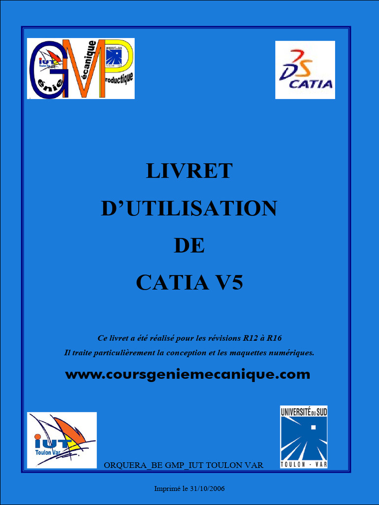 Guide d'utilisation de CATIA V5 | PDF | Dessin technique | Bouton ...