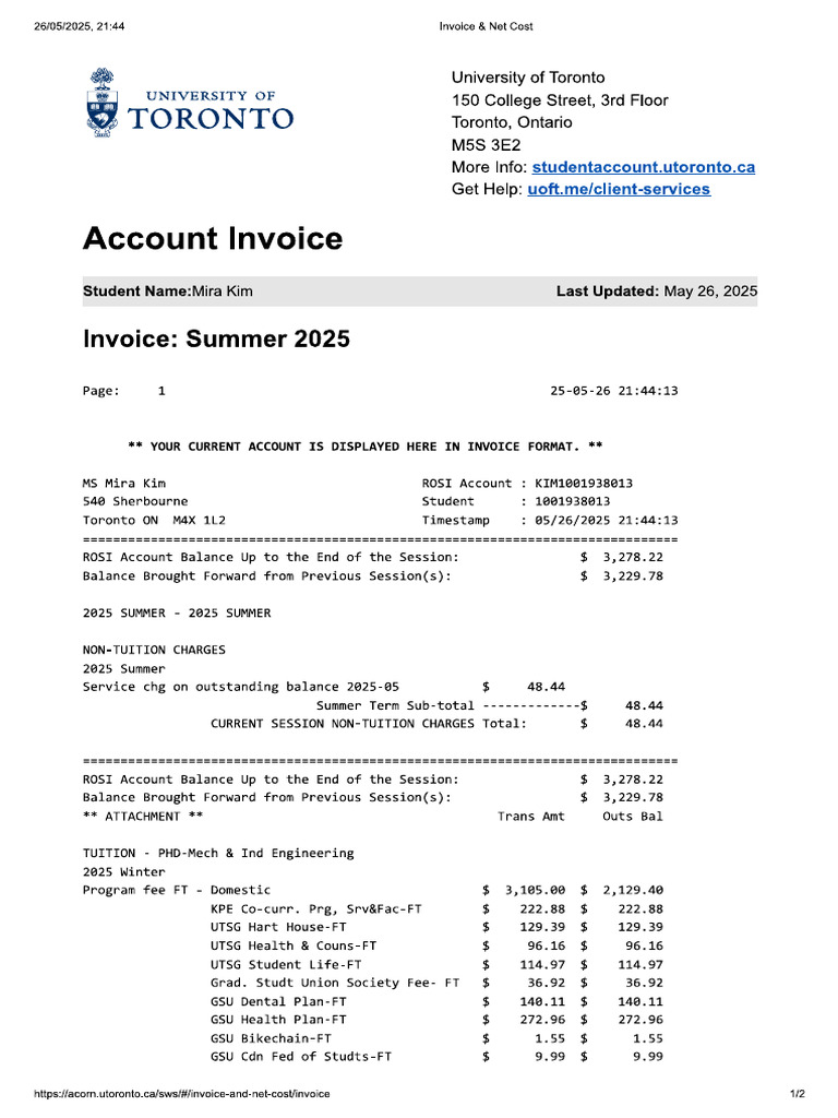 Studentaccounts Uoft | PDF