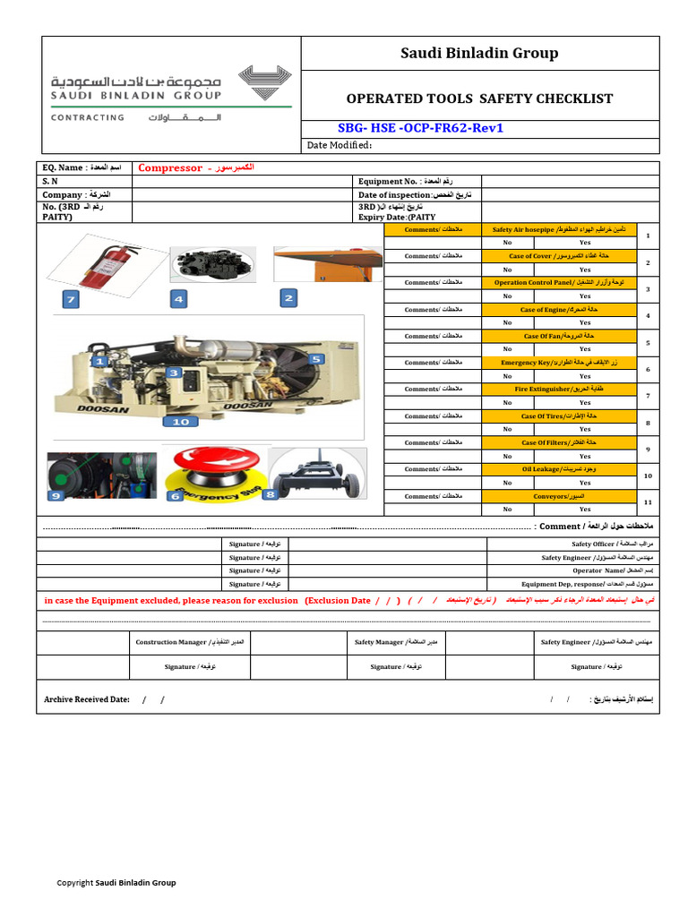 Compresor Check List | PDF
