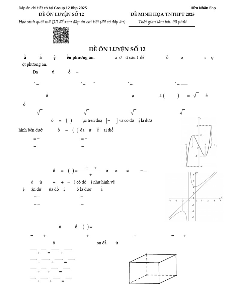 ĐỀ THI THỬ SỐ 12 TNTHPT 2025 - (đề và đáp án chi tiết) | PDF