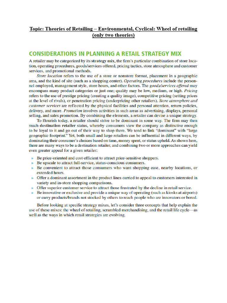 Retail Management Module 1 Unit 6-9 | PDF