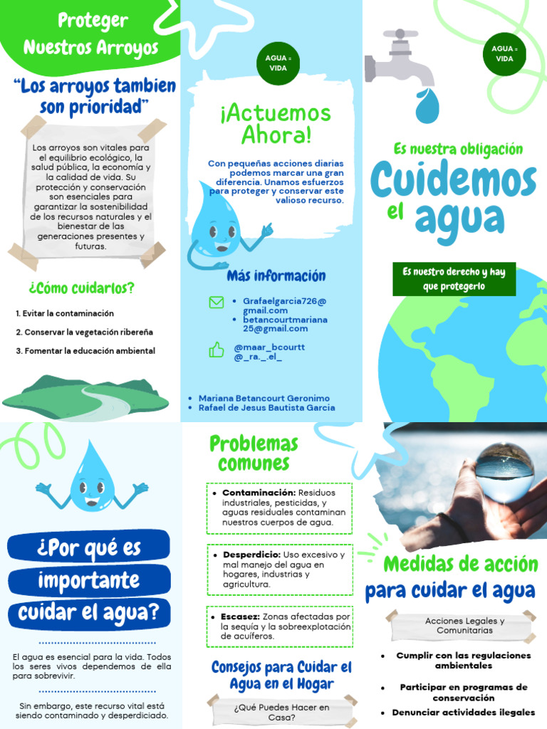 Tríptico sobre el Cuidado del Agua | PDF | Agua | Contaminación