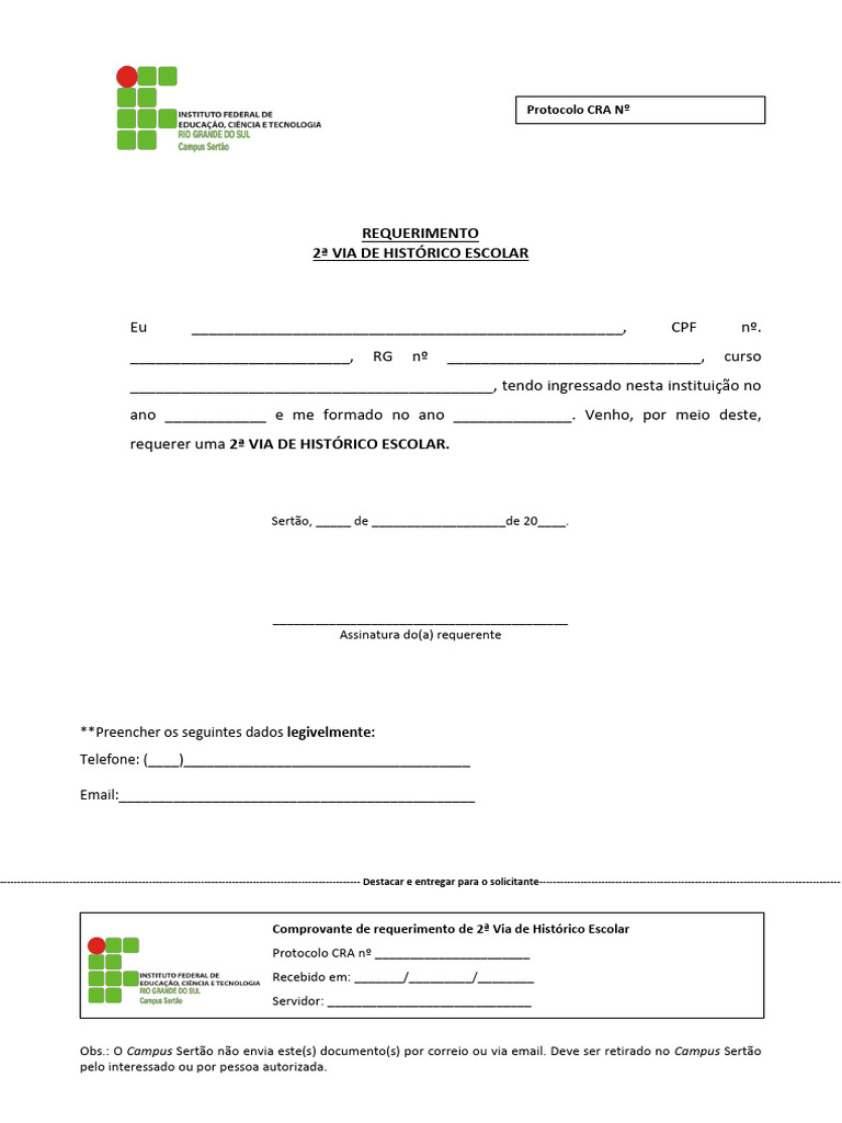 Solicitação de 2ª Via do Histórico Escolar | PDF