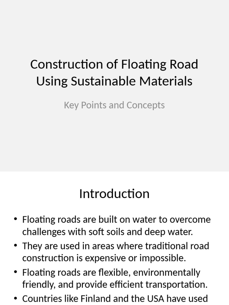 Sustainable Floating Road Construction Guide | PDF | Road | Civil ...