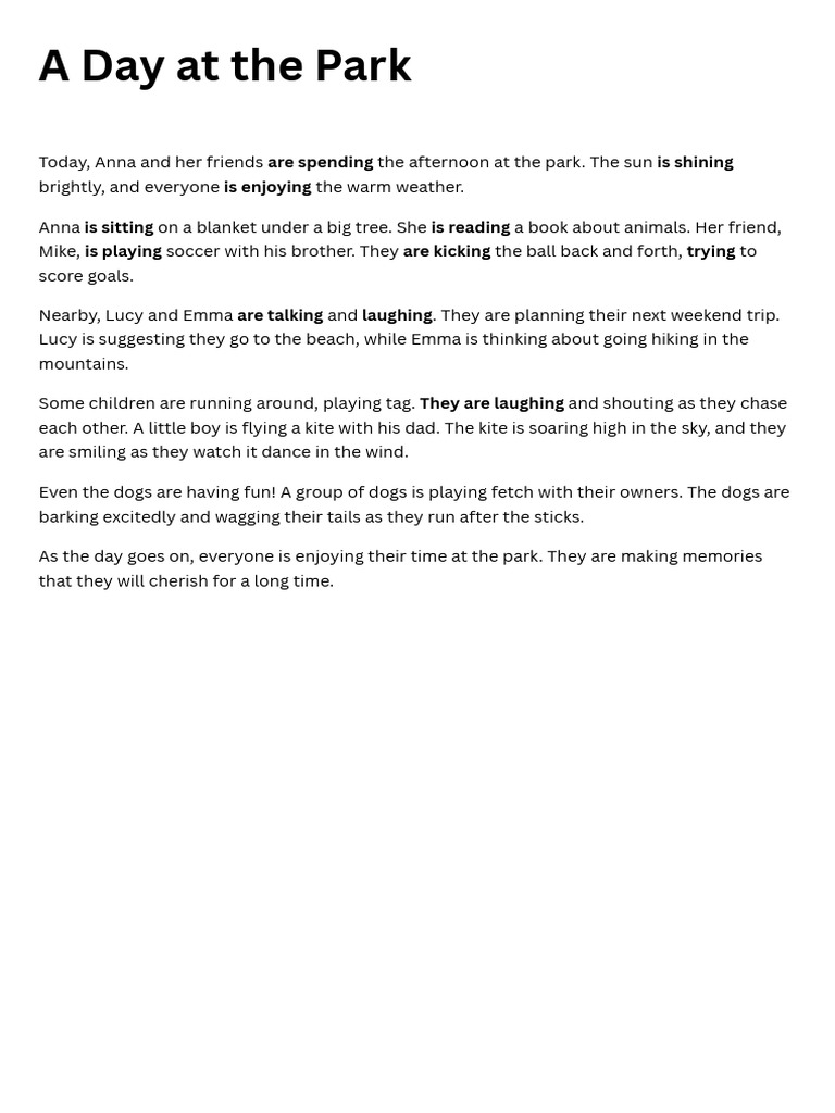 Fun Activities at the Park | PDF