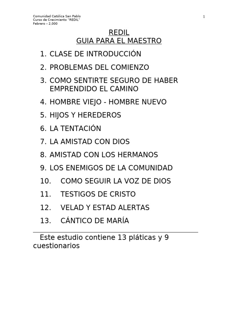 Guía para Maestros en Escuela de Pastoral | PDF | Oración | Fe