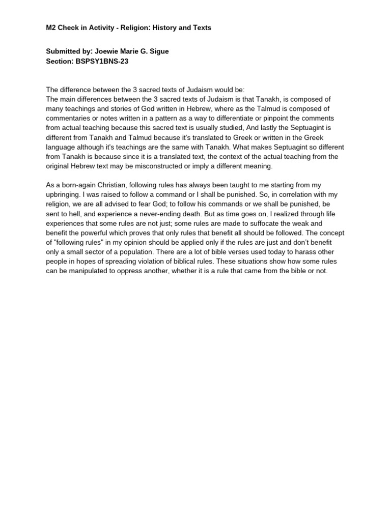 SIGUE M2 Check in Activity - COSH21 | PDF