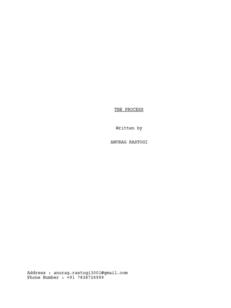 The Process First Draft | PDF