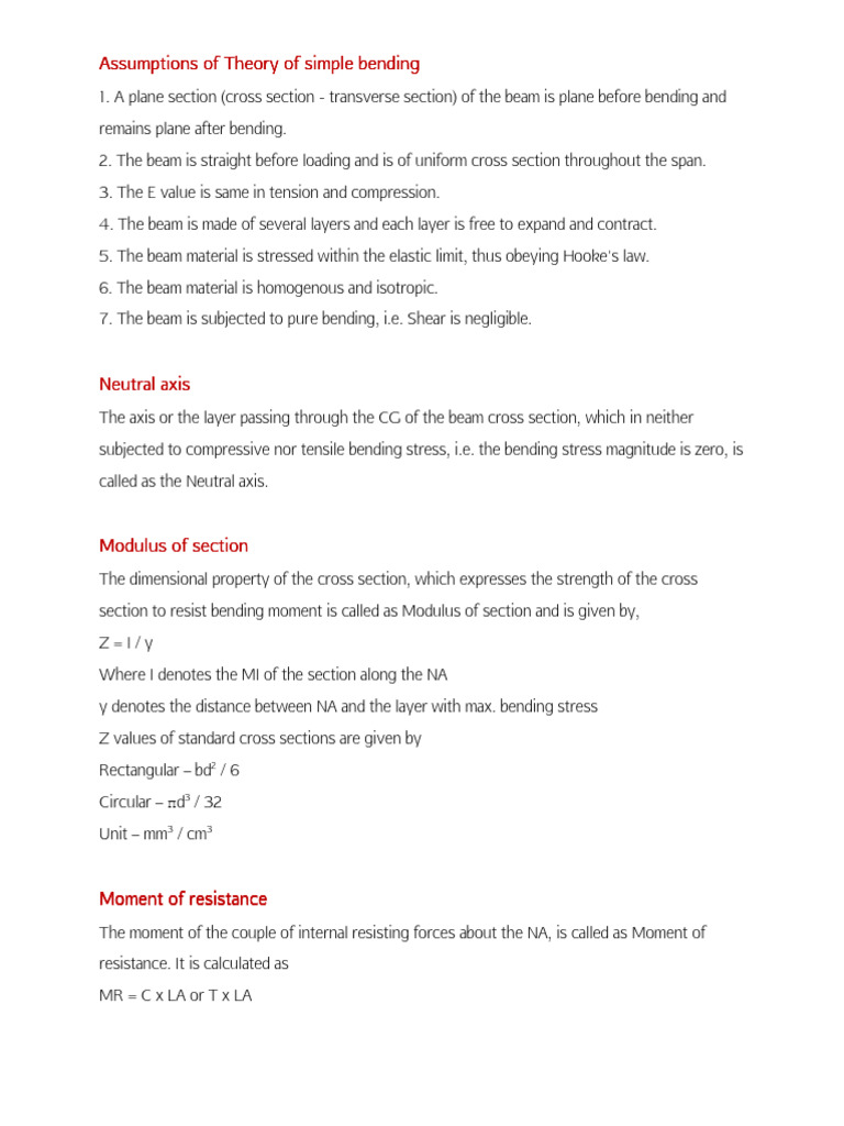 TOS II Part Theory | PDF | Bending | Beam (Structure)