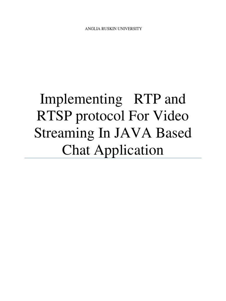 Implementing RTP and RTSP Protocol For Video Streaming in JAVA Based