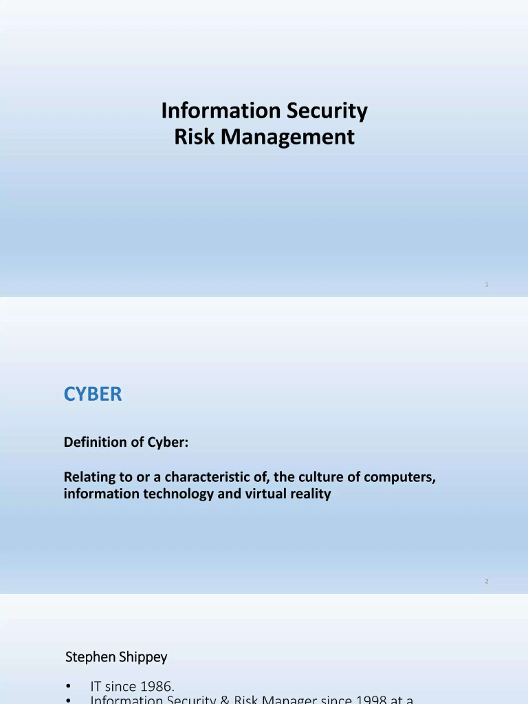 Lesson 6 Info Sec Risk Management | PDF