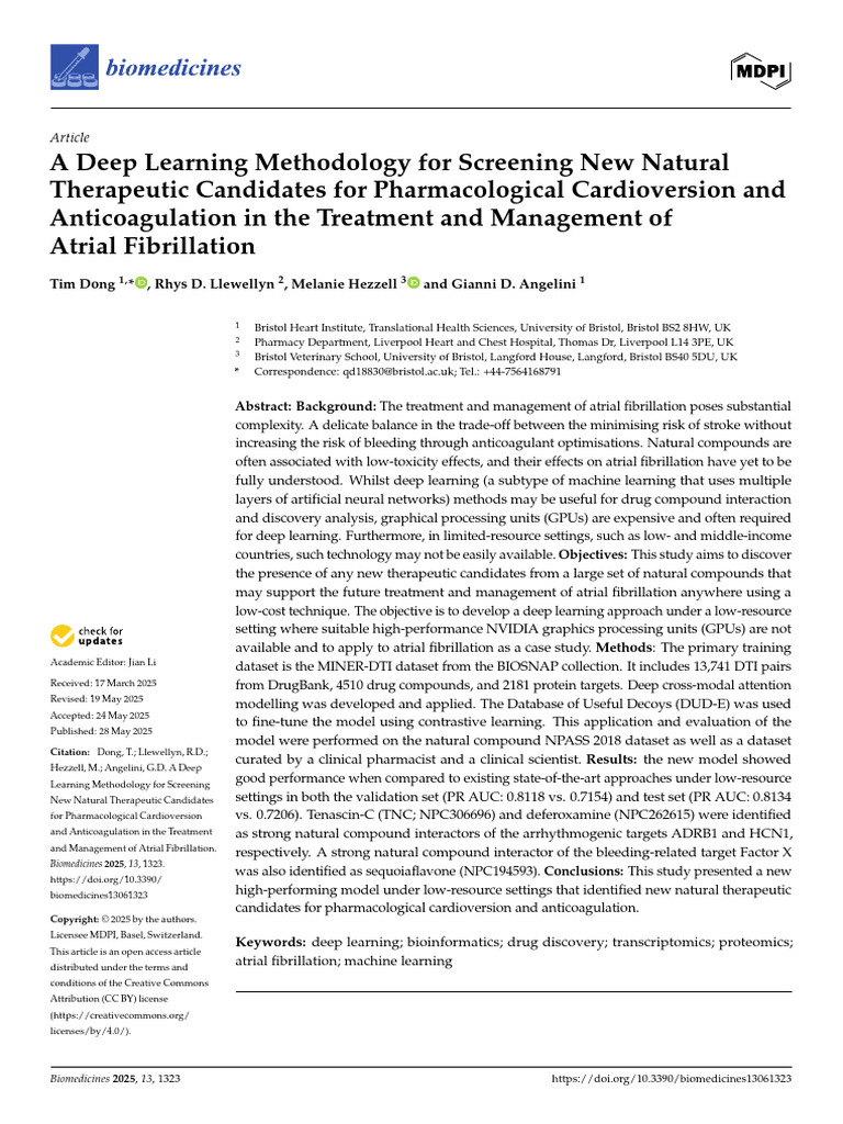Deep Learning for Atrial Fibrillation Therapy | PDF