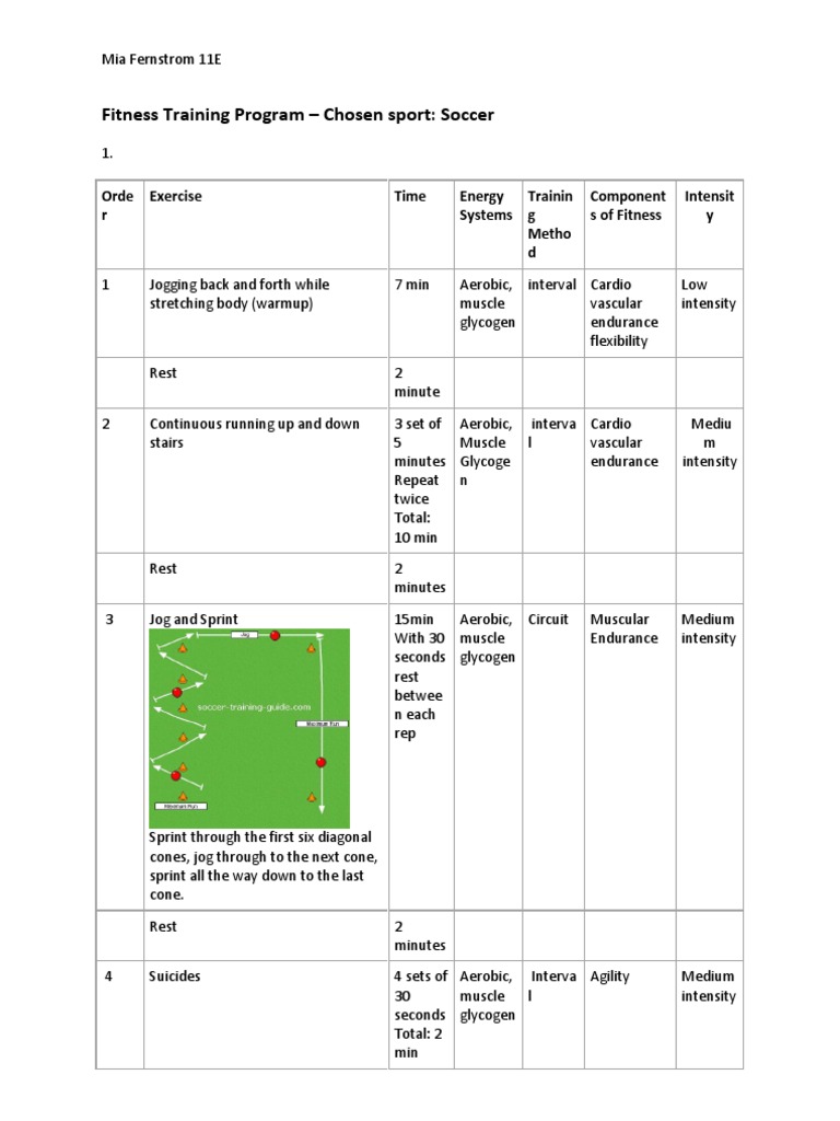 Fitness Training Program-MiaF | PDF | Aerobic Exercise | Muscle