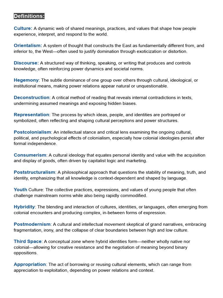 Key Concepts in Cultural Theory | PDF | Ideologies | Knowledge