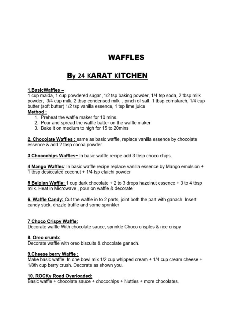 Waffle PDF 24 Carat Kitchen-1 | PDF