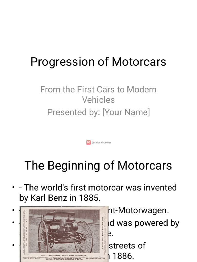 Progression of Motorcars Presentation | PDF