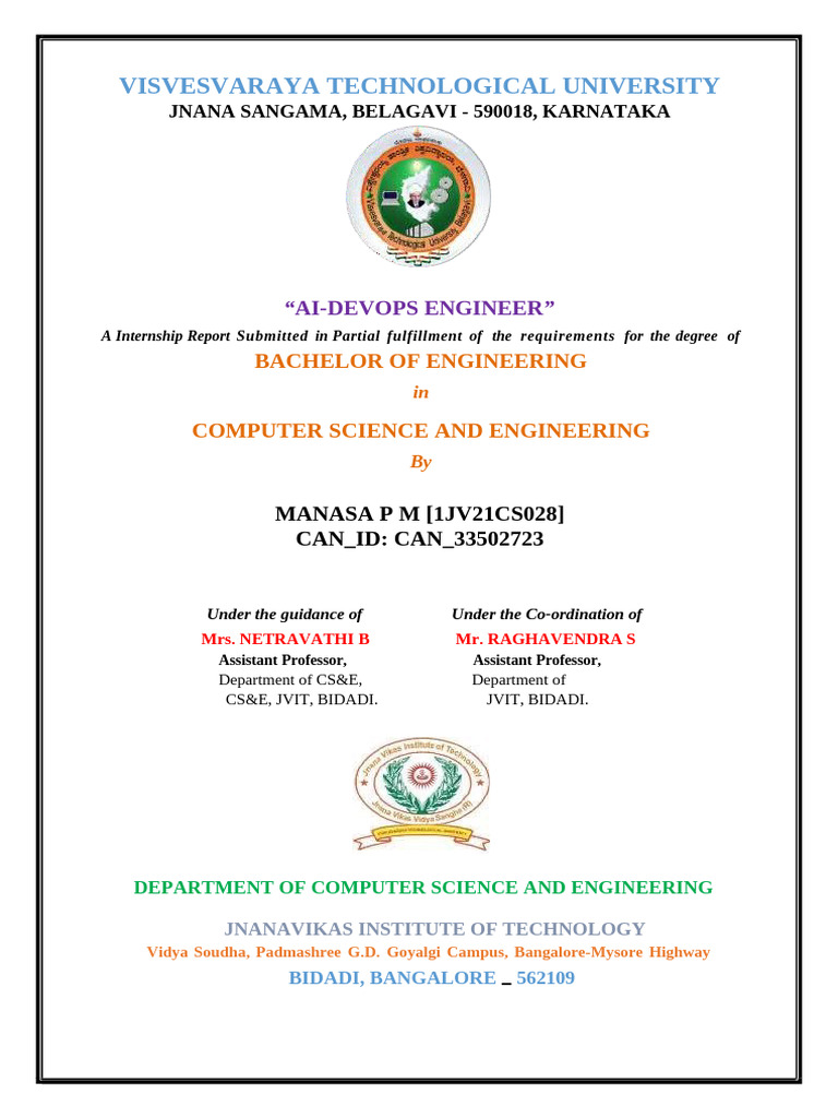 Manasa P M Internship Report | PDF | Cloud Computing | Software Development
