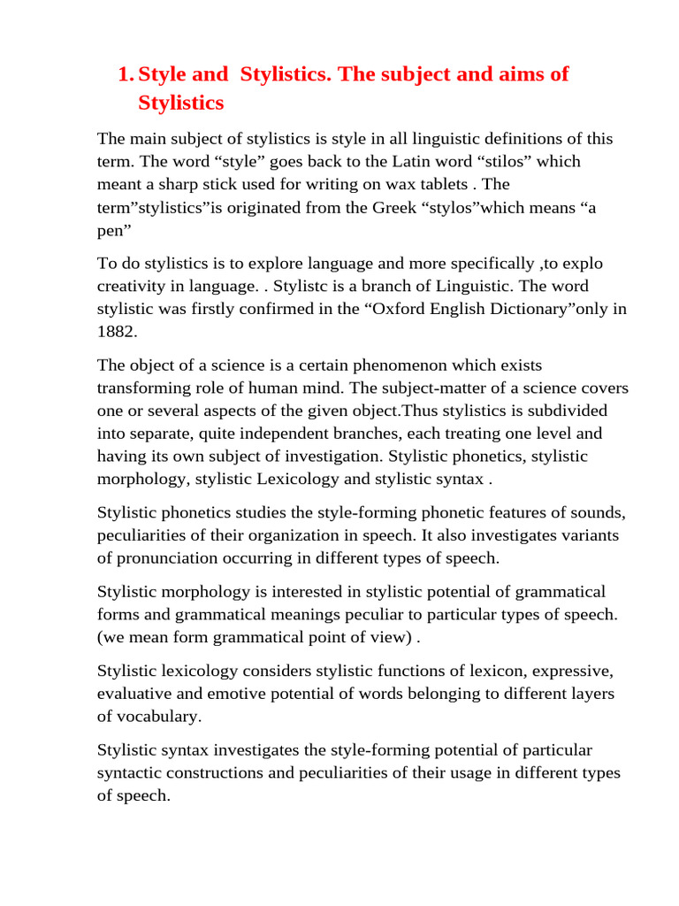 Understanding Stylistics in Linguistics | PDF | Semantics | Profanity