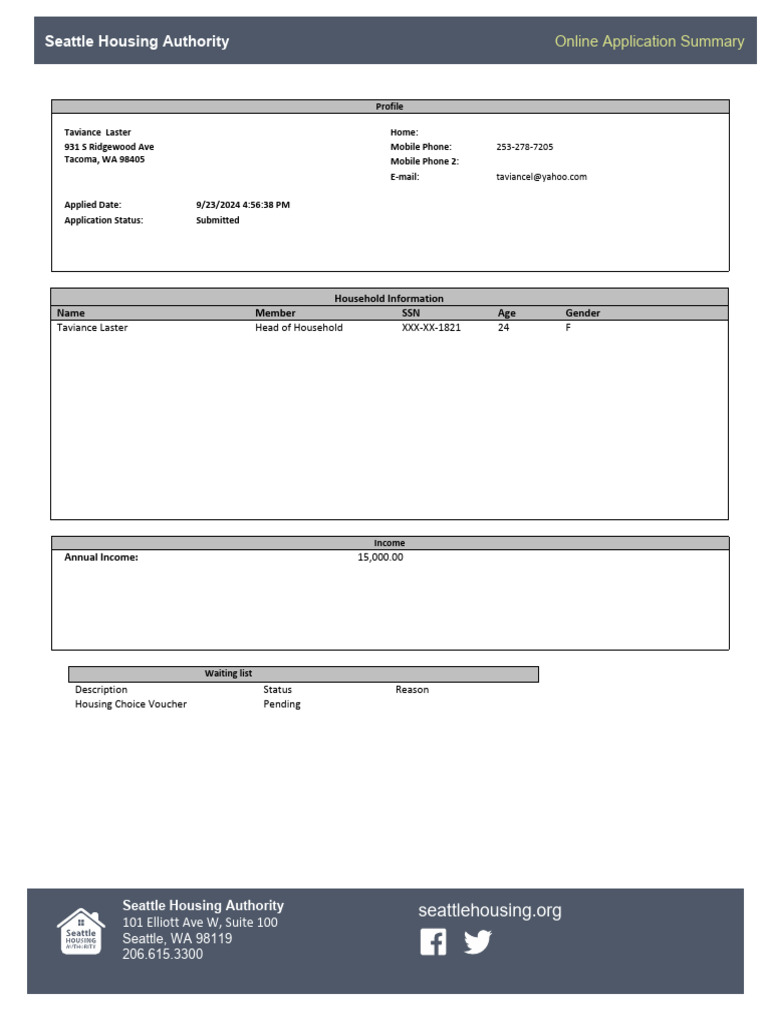 Application Summary | PDF