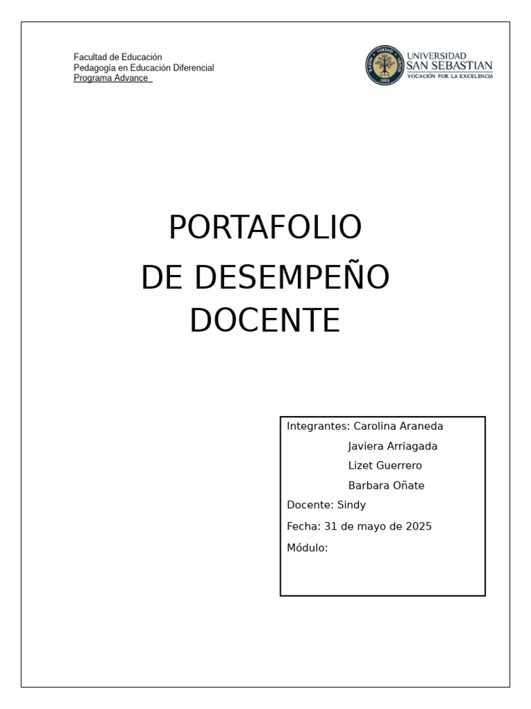 Portafolio Docente en Educación Diferencial | PDF | Plan de estudios ...