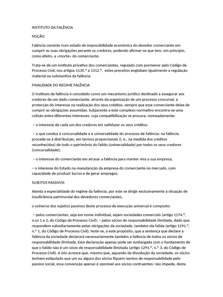 Entendendo a Falência Comercial | PDF | Falência