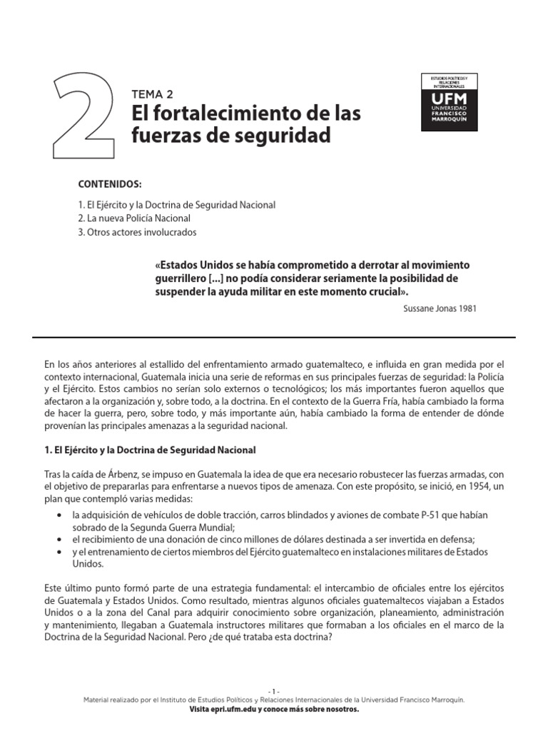 2 El Fortalecimiento de Las Fuerzas de Seguridad | PDF | Guatemala ...
