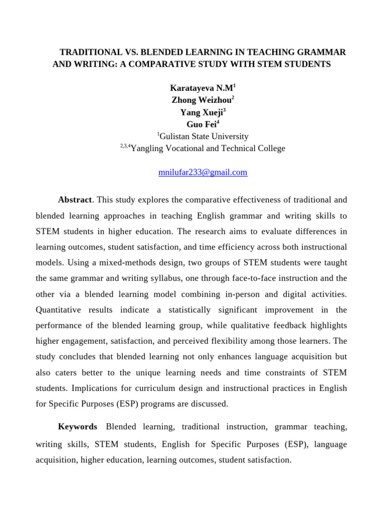 Full Article Blended Vs Traditional Learning | PDF | Learning | Science ...