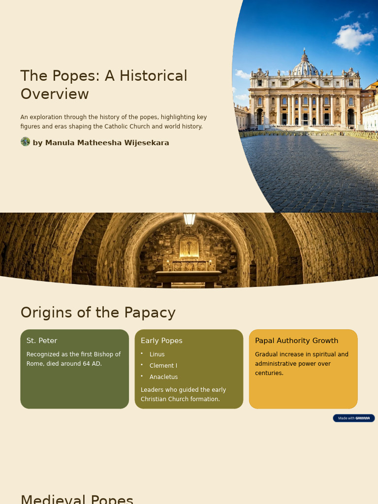 The Popes A Historical Overview Pdf Pope Catholic Church