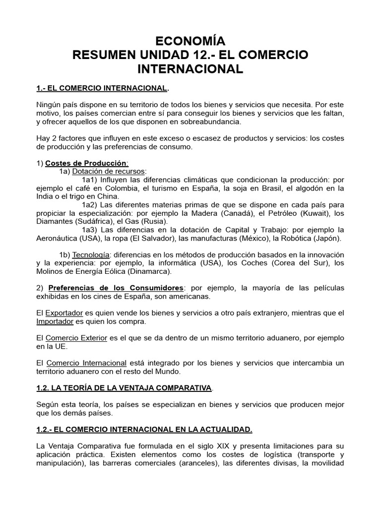 Comercio Internacional y Balanza de Pagos | PDF | Tipo de cambio ...