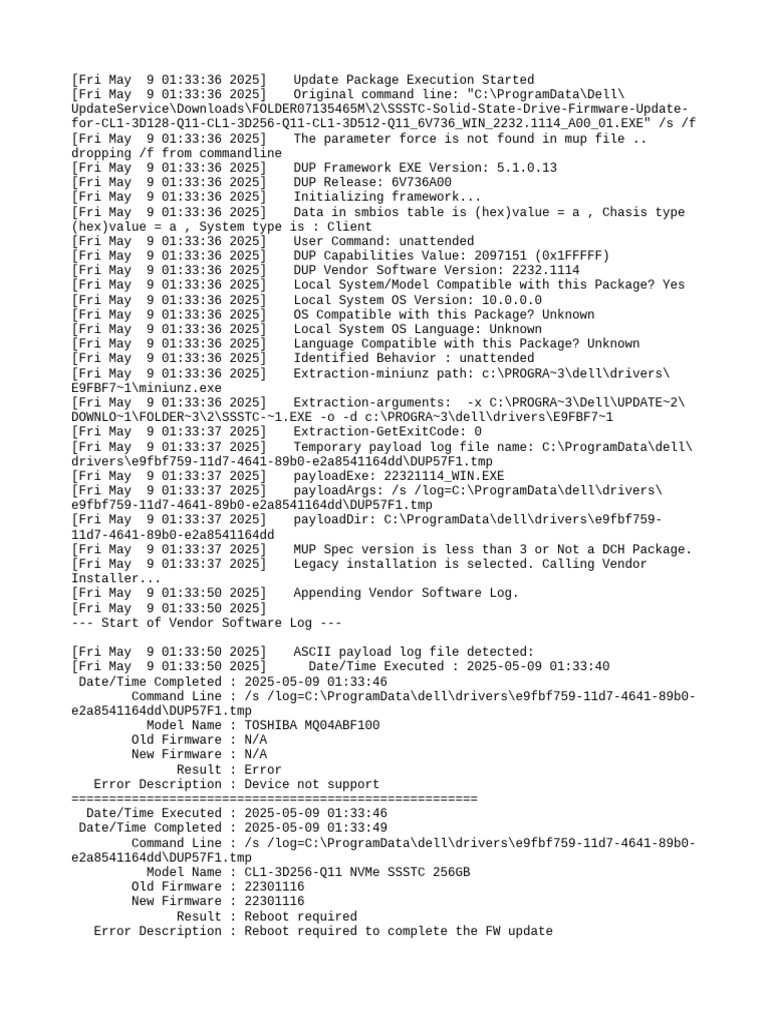 CL1-3D256-Q11 Firmware Update Log | PDF | Command Line Interface ...