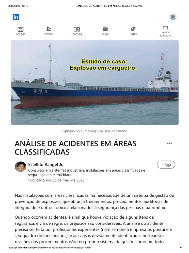 Análise de Acidentes em Áreas Classificadas | PDF