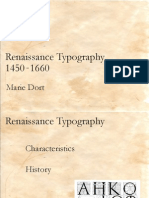 Renaissance Typography 1450-1660: Marie Dort