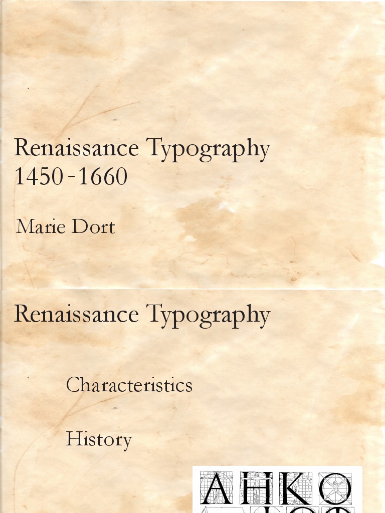 Renaissance Typography Overview (1450-1660) | PDF