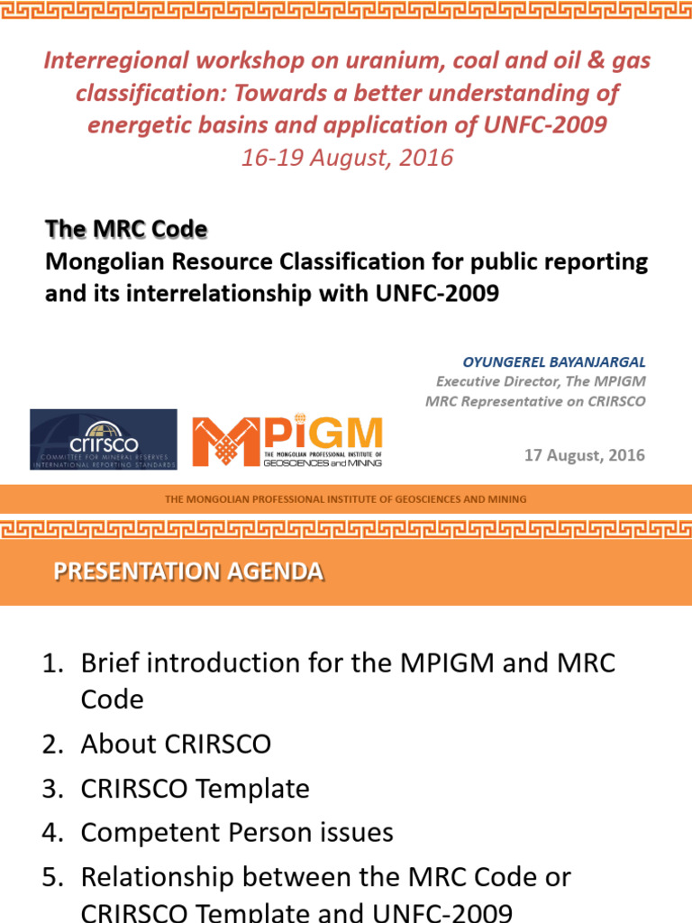 MRC Code and UNFC-2009 Overview | PDF | Minerals | Mining