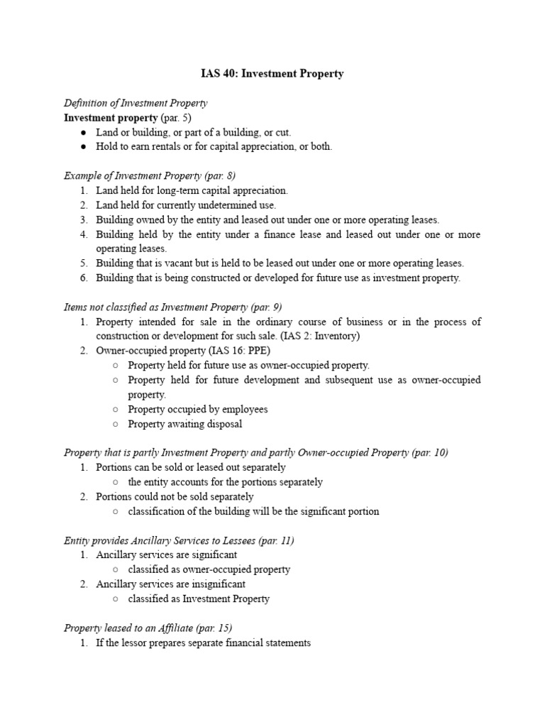 IAS 40 Investment Property (ALS) | PDF | Investing | Fair Value