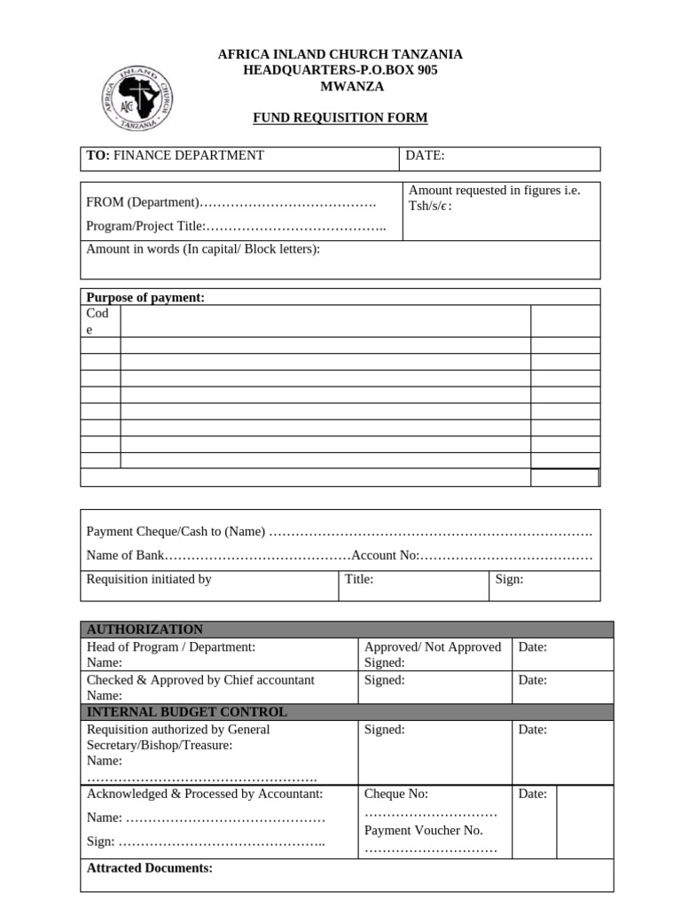 Fund Requisition Form Template | PDF