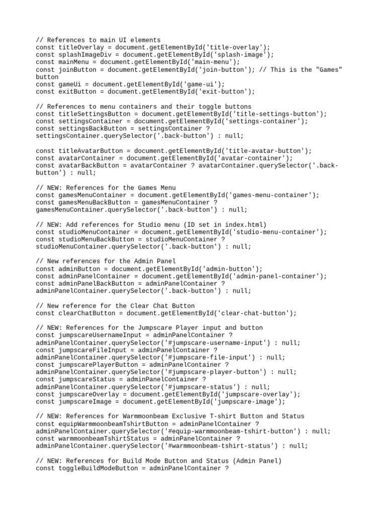 UI Element References for Game Management | PDF | System Software ...